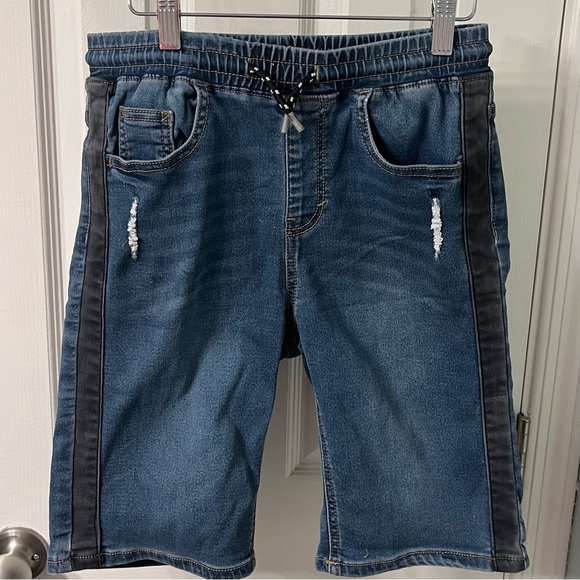 Big Kids Boys Wonder Nation Denim Shorts, Sizes 14/16 Medium Enzyme Taped wash - Picture 1 of 4